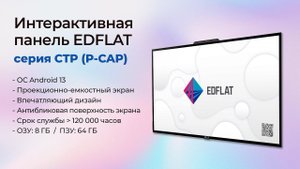 Интерактивная панель EDFLAT серии CTP (P-CAP) - обзор возможностей и характеристик
