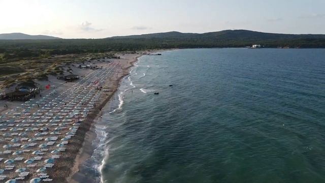 Северный пляж Приморско на закате дня, Sunset on the North Beach of Primorsko