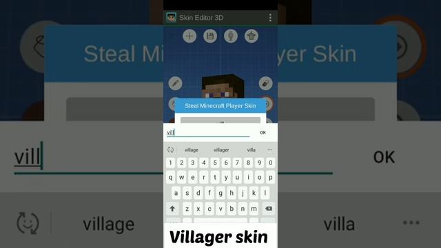 villager skin for Minecraft by skin editor 3d || #UNCHARGED GAMERZ #Shorts #minecraft #Dream #steve