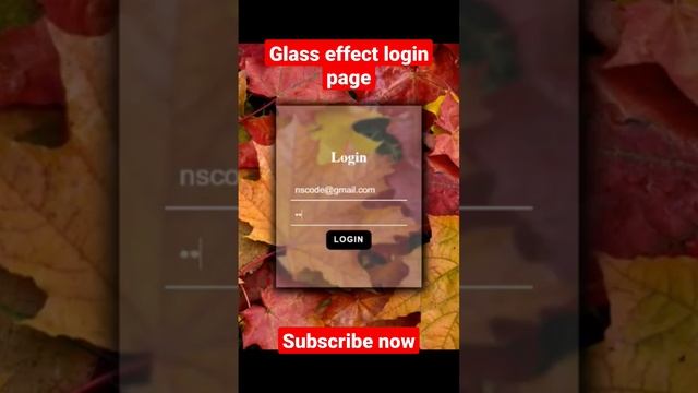 Glass Effect Login Page using CSS #css #frontend #cssanimation #csstutorial