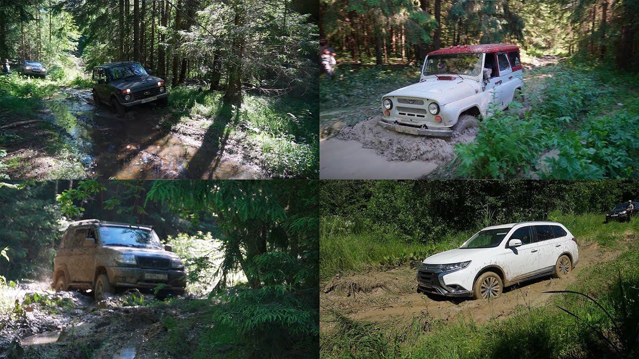 В поисках былой мощи. Nissan X-trail, Mitsubishi Outlander, УАЗ Патриот, Нива и др. смотреть онлайн