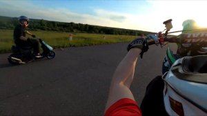 ВОТ ТАК НУЖНО ЕЗДИТЬ НА ПИТБАЙКЕ И СКУТЕРЕ/СТАНТ НА YCF BIGY 150 и YAMAHA JOG #stunt #moto