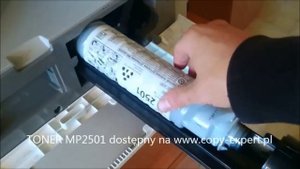 RICOH AF MP2001SP wymiana toneru Replacing toner on a Ricoh MP 301, MP 2001, MP 2501