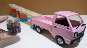 Marble Run Race  ☆ HABA Slope, Dump Truck & Garbage Truck # 15