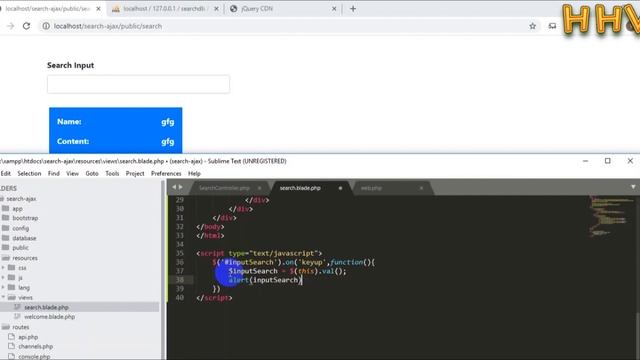 PHP Laravel - How to Live search in Laravel using AJAX
