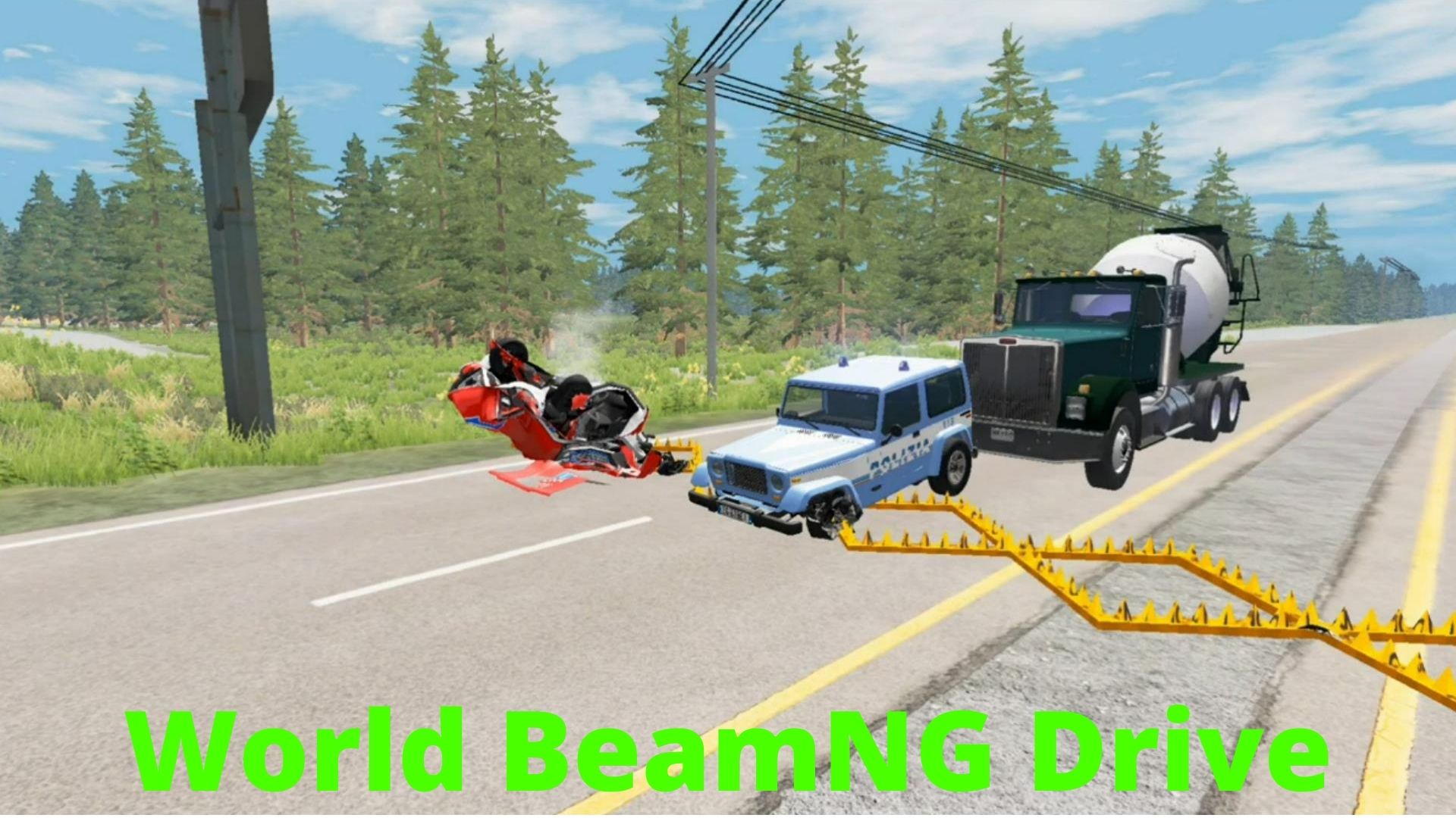 Машины против шипов #1 - BeamNG Drive | World BeamNG Drive