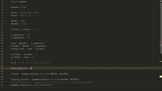 Python/Pygame 3D ASCII Spinning Donut Tutorial