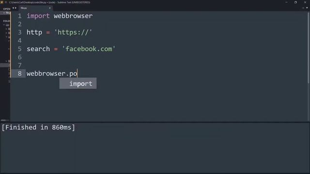 Use Python's Webbrowser module to load Websites !