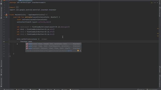 How to implement a Snackbar and set an action on it? Android Studio | Kotlin. смотреть онлайн
