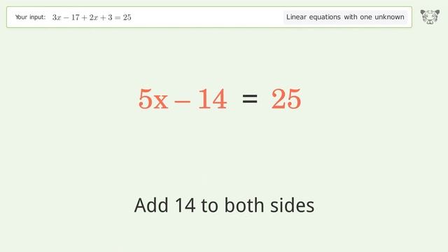 Linear equation with one unknown: Solve 3x-172x325 step-by-step solution