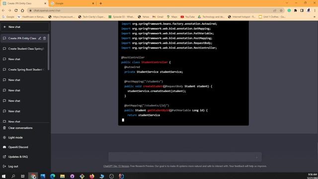 Spring-boot  Restful API in 3 minutes using ChatGpt @amigoscode @Java.Brains#chatgpt #openai #code