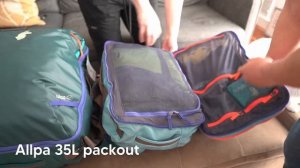 Cotopaxi Allpa 35L + 42L Side by Side Size Comparison