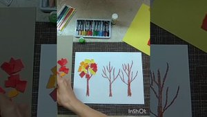 Аппликация в обрывной технике "Осенний лес"