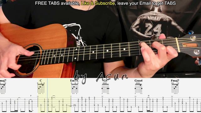 Yellow - Coldplay | Fingerstyle Guitar | with TABs and Lyrics Cover by Acun смотреть онлайн