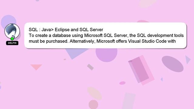 SQL : Java  Eclipse and SQL Server