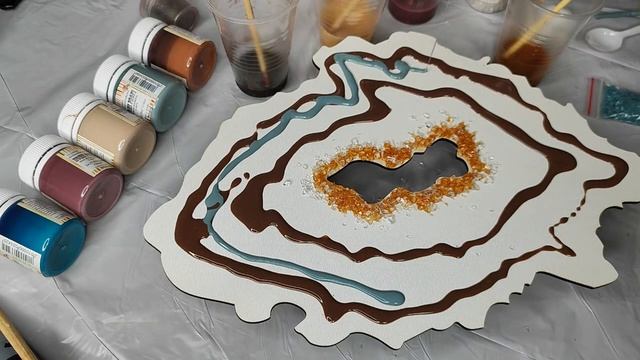 Срез камня из эпоксидкой смолы| Процесс работы
