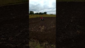 Минитрактор самодельный с бороной.
