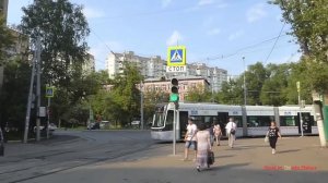 Трамваи в Краснопресненском депо в Москве - Trams in the NorthWest of Moscow.