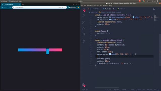 SpeedCode | CSS Slider Gradient UI Using JavaScript | HTML