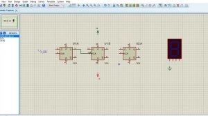 Proteus 8 - Mạch đếm xuống mod 8 sử dụng flip flop D - Mod 8 down counter circuit using D flip flop