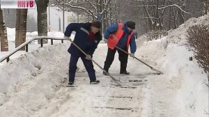 Дворники чистят дворы от снега