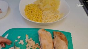 Лучший салат из ананасов и курицы