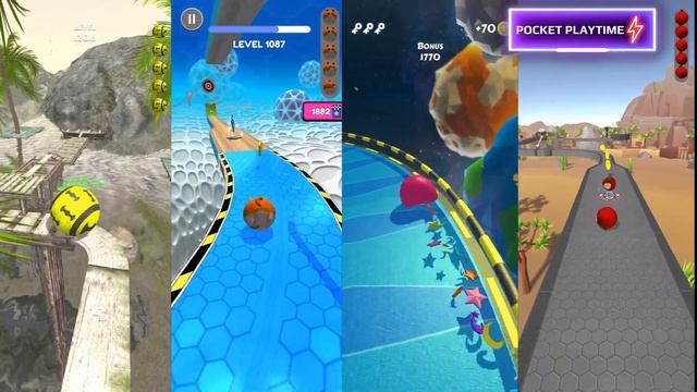 Rollance vs Going Balls vs Action Balls vs Sky Escape - All level gameplay Android, IOS
