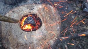 92 Таежная Хитрость Разведения костра Трубка Огня Таежный Лайфхак Костер тайга Сибирь на рыбалке 70