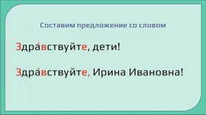 Словарное  слово Здравствуйте