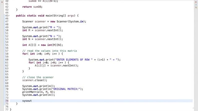 ISC Class 12  Computer Science Practical 2021 Question 3 - Java - Matrix processing