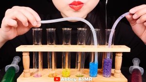 ASMR RAINBOW DRINKS *VAMPIRE BOBA TEA, CANDY, HONEY JELLY, FROG EGGS, BIRD GLASS, 신기한 물 먹방 MUKBANG