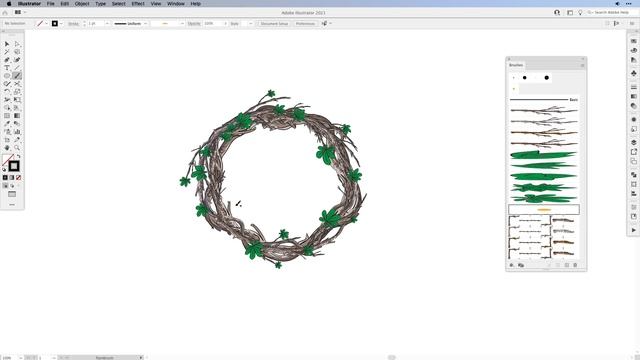 Drawing a Wreath in 2 Minutes with Vector Brushes in Illustrator смотреть онлайн