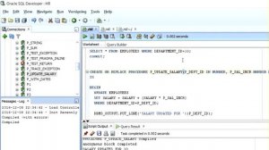 Procedures in Oracle PL/SQL