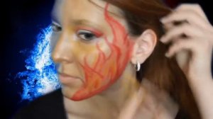 Грим на хэллоуин огонь и лед / Fire or Ice halloween makeup