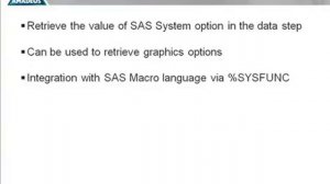 Controlling SAS System Options with GETOPTION