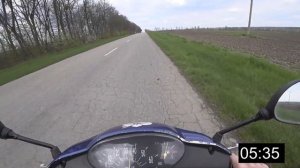 Разгон Honda Dio af 62 до 60 км/час