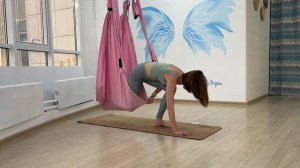 Связка в гамаке/ упражнение в низком положении гамака #флаййога #flyyoga #йогавгамаках #aeroyoga
