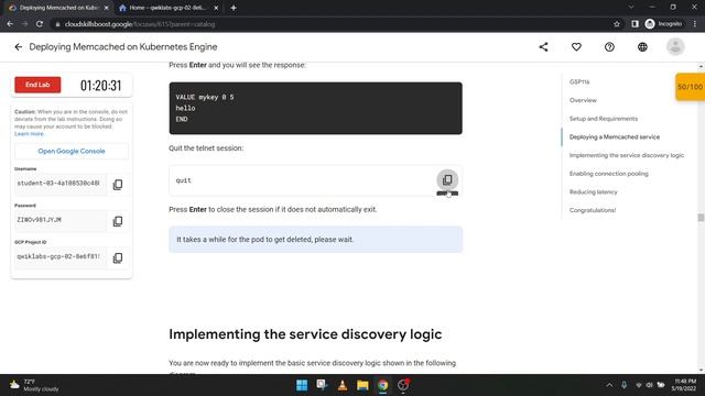 Deploying Memcached on Kubernetes Engine Google Cloud Ready Facilitator program 2022