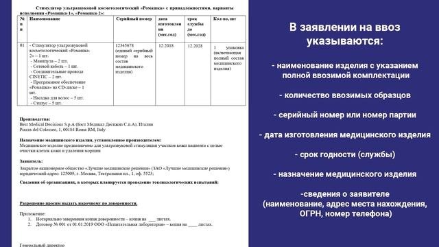 Ввоз медицинских изделий для проведения испытаний - Медрелис