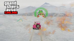 Спуск по ледянке с ветряками в GTA V OnLine