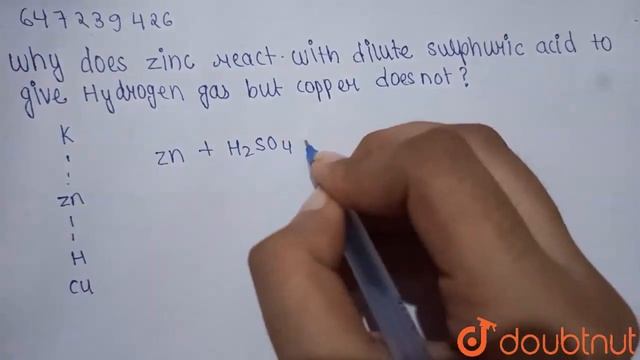Why does zinc react with dilute sulphuric acid to give hydrogen gas but copper does not? | CLASS... смотреть онлайн