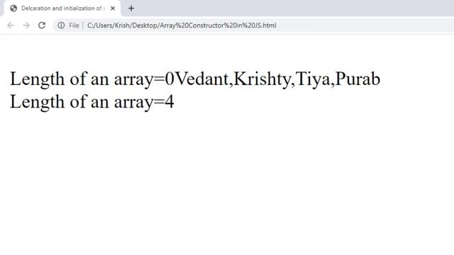 Declaring and Initializing an Array in JavaScript