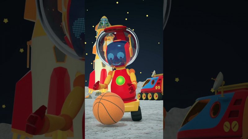 Робот играет в баскетбол на ЛУНЕ!  Мультики про игрушки для детей #весело #мультики