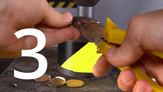 Фольга из монеты ДЕЛАЕМ ГИДРАВЛИЧЕСКИМ ПРЕССОМ 100 ТОНН смотреть онлайн