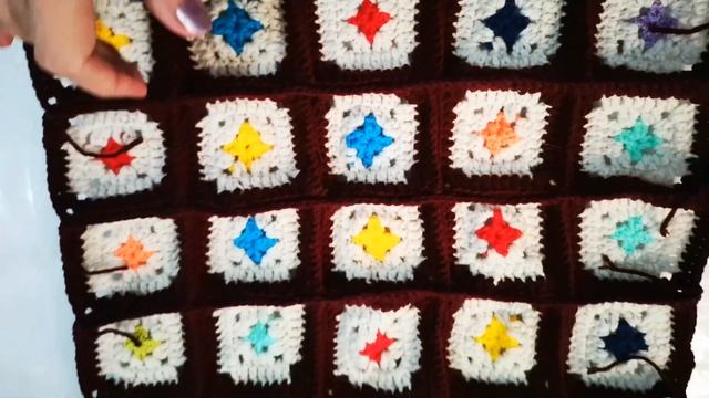 Подушка. Бабушкин квадрат рельефно. Крючком. #CROCHET#DIY#HANDMADE