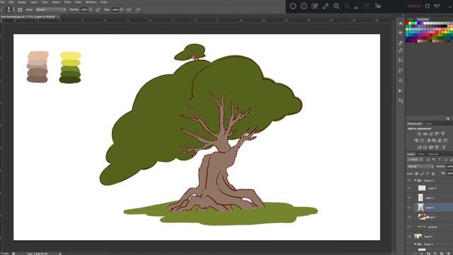 how to paint a tree effectively with basic photoshop brushes tutorial? смотреть онлайн