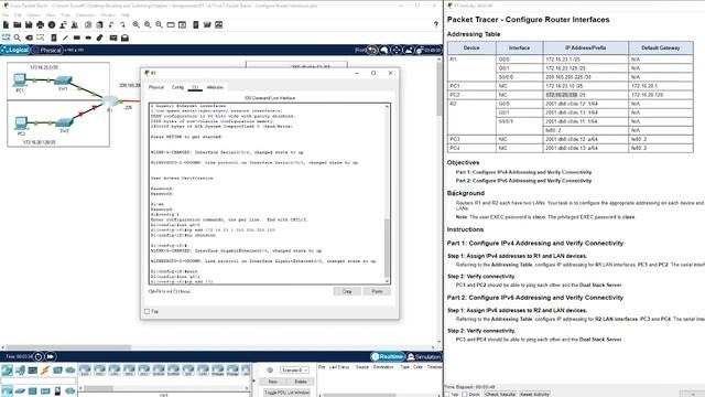 Packet Tracer 1.4.7 - Configure Router Interfaces