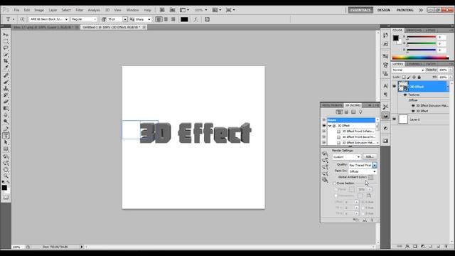 3D Text In Photoshop CS5 смотреть онлайн