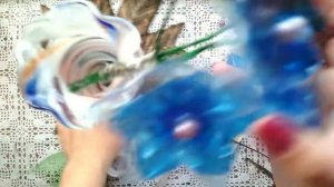 Букетики в сад. Из донышек ПЭТ бутылки.