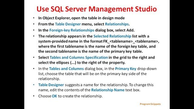 Foreign Key constraint In MS-SQL Server